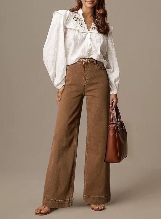 <a href="https://amzn.to/4yeqlyO" data-type="link" data-id="https://amzn.to/4yeqlyO">DOKOTOO Women's Casual High Waisted Jeans Stretch Button Wide Leg Loose Denim Pants with Pockets</a>