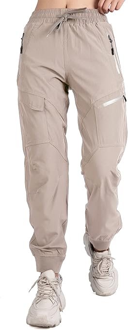<a href="https://amzn.to/4y9LgCV">Singbring Women's Athletic Hiking Cargo Joggers Pants Outdoor Workout Lightweight Quick Dry UPF 50 Zipper Pockets</a>