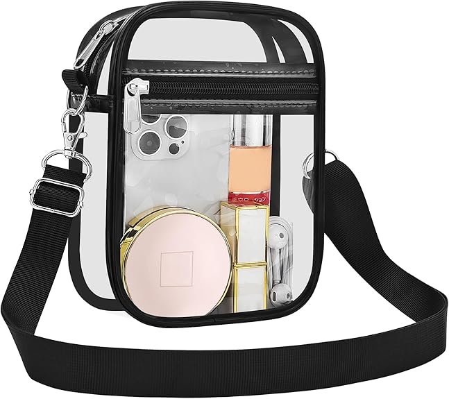 <a href="https://amzn.to/4b0tUOW" data-type="link" data-id="https://amzn.to/4b0tUOW">Clear Purse Stadium Transparent Messenger Bag Stadium Approved for Men and Women Clear CrossBody Bag</a>
